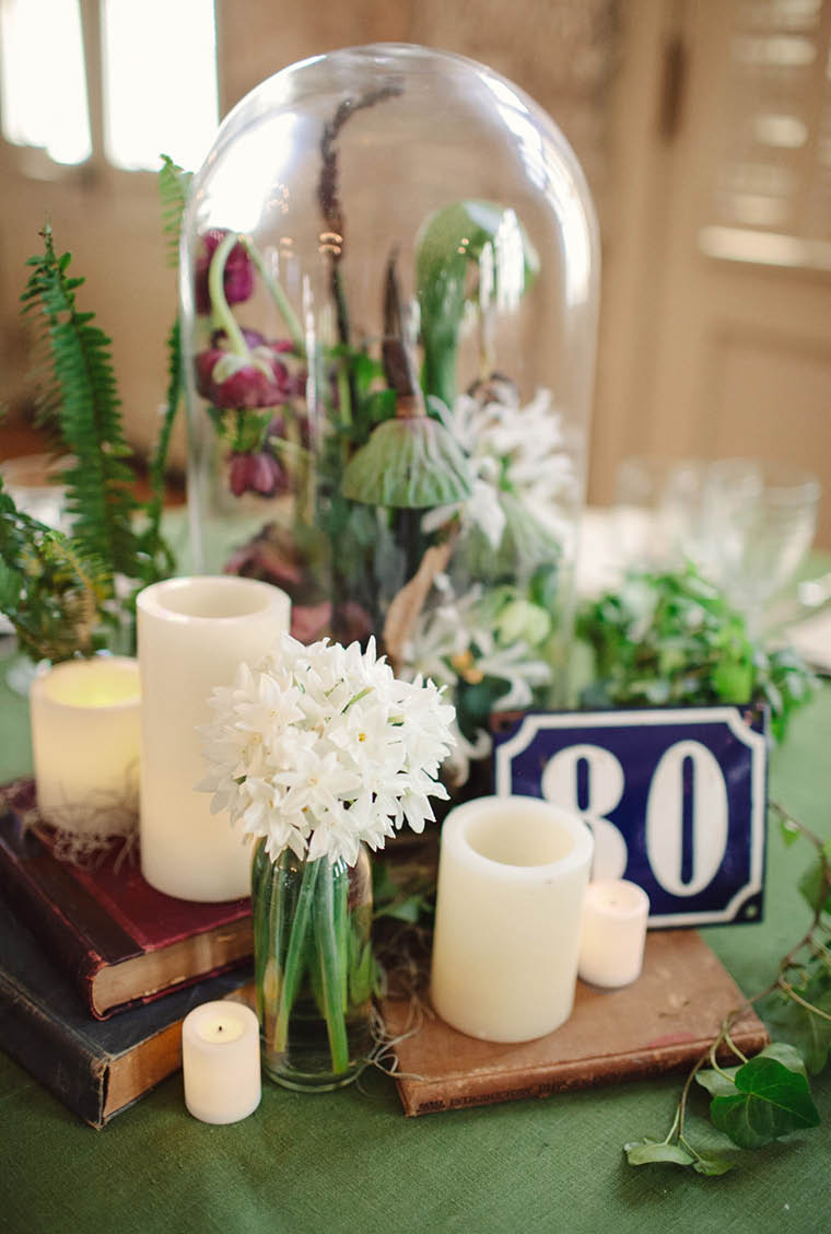 Chateau Bellevue Winter Wedding // Science Wedding // Bell Jar & Candles Floral Centerpiece // The Nouveau Romantics // Austin Wedding Planning and Event Design Studio