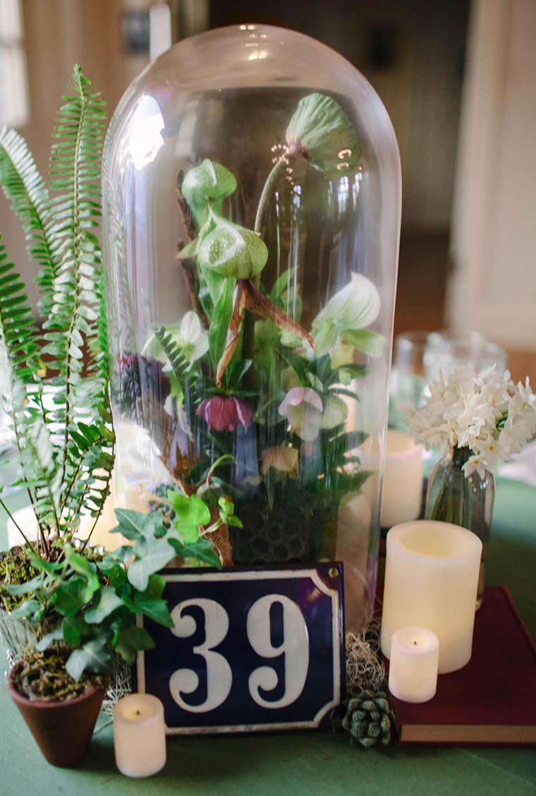 Chateau Bellevue Winter Wedding // Unique Bell Jar Floral Arrangement & Centerpiece // Science Wedding // The Nouveau Romantics // Austin Wedding Planning and Event Design Studio