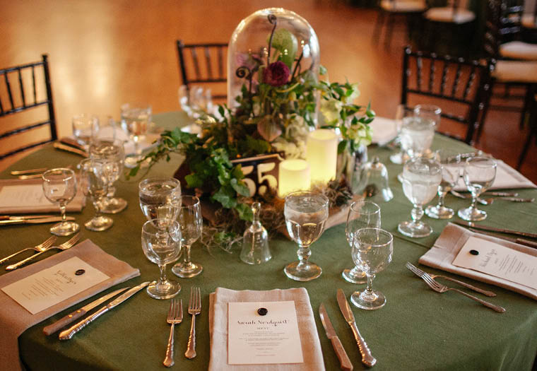 Chateau Bellevue Winter Wedding // Science Wedding // Unique Table Setting with Floral Centerpieces // The Nouveau Romantics // Austin Wedding Planning and Event Design Studio