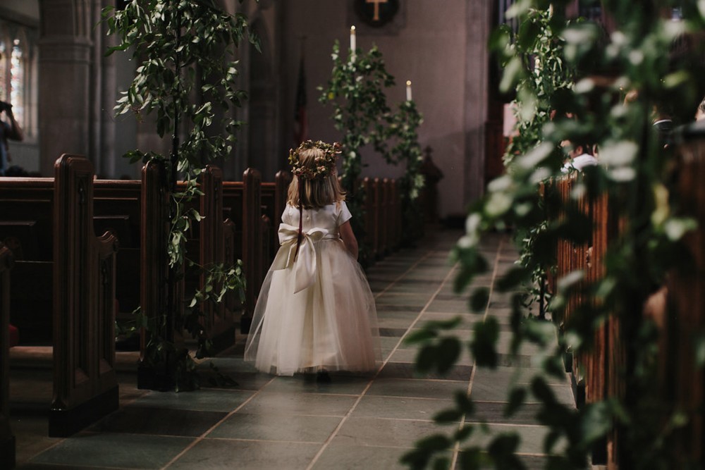 ceremony-wedding-greenery-flower-girl