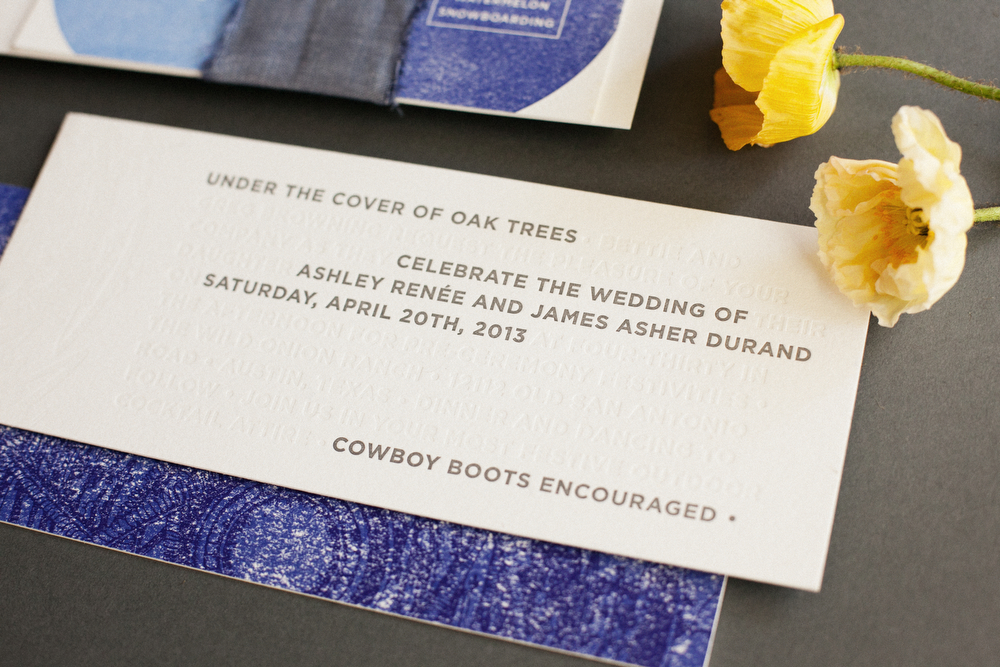 Ashley + James' Chambray and Citrus Invitation Suite // Oh So Beautiful Paper