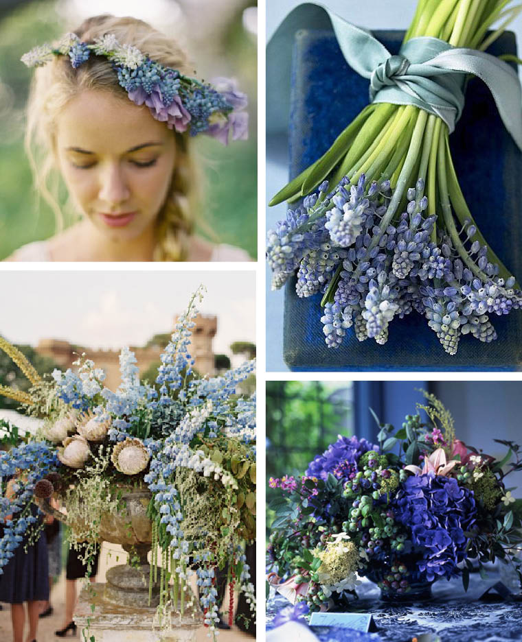 Blue Wedding Floral Inspiration // The Nouveau Romantics