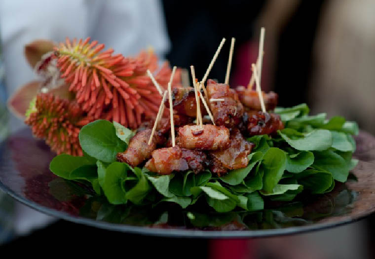 Applewood Smoked Bacon and Jalapeno wrapped Quail with Rosemary-Habanero Glaze // by Kurant Events // photo courtesy of Kurant Events // The Nouveau Romantics // Austin Wedding Planning and Event Design Studio