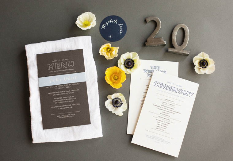Menu & Ceremony Program // by The Nouveau Romantics // Austin Wedding Planning and Event Design Studio // photo by Heather Curiel