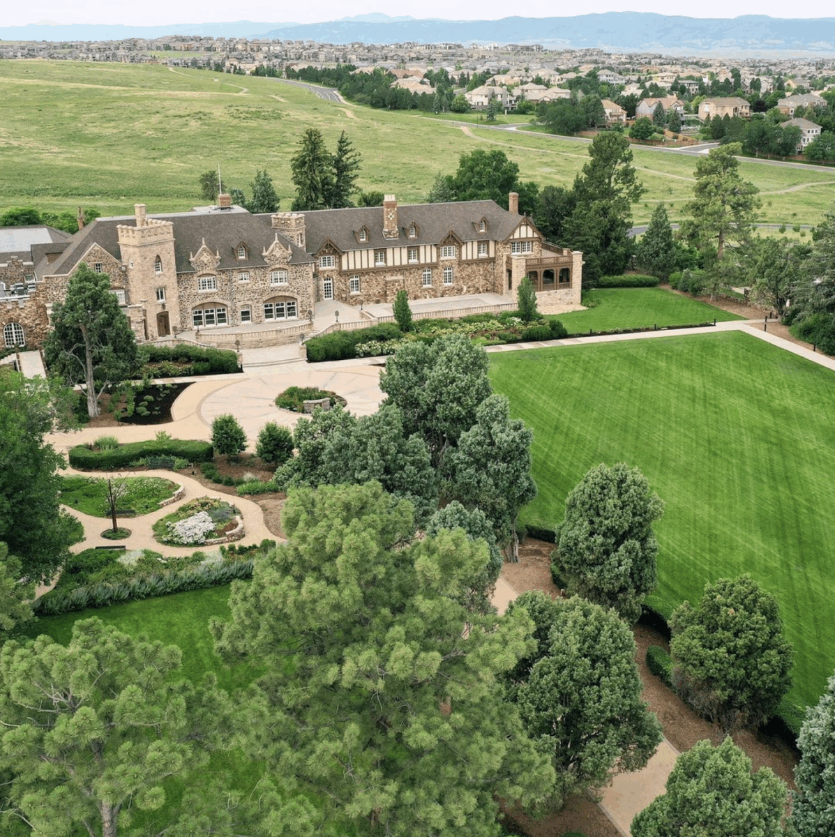 The grounds and acerage surrounding Highlands Ranch Mansion, a historic property and event rental for weddings south of Denver, Colorado.